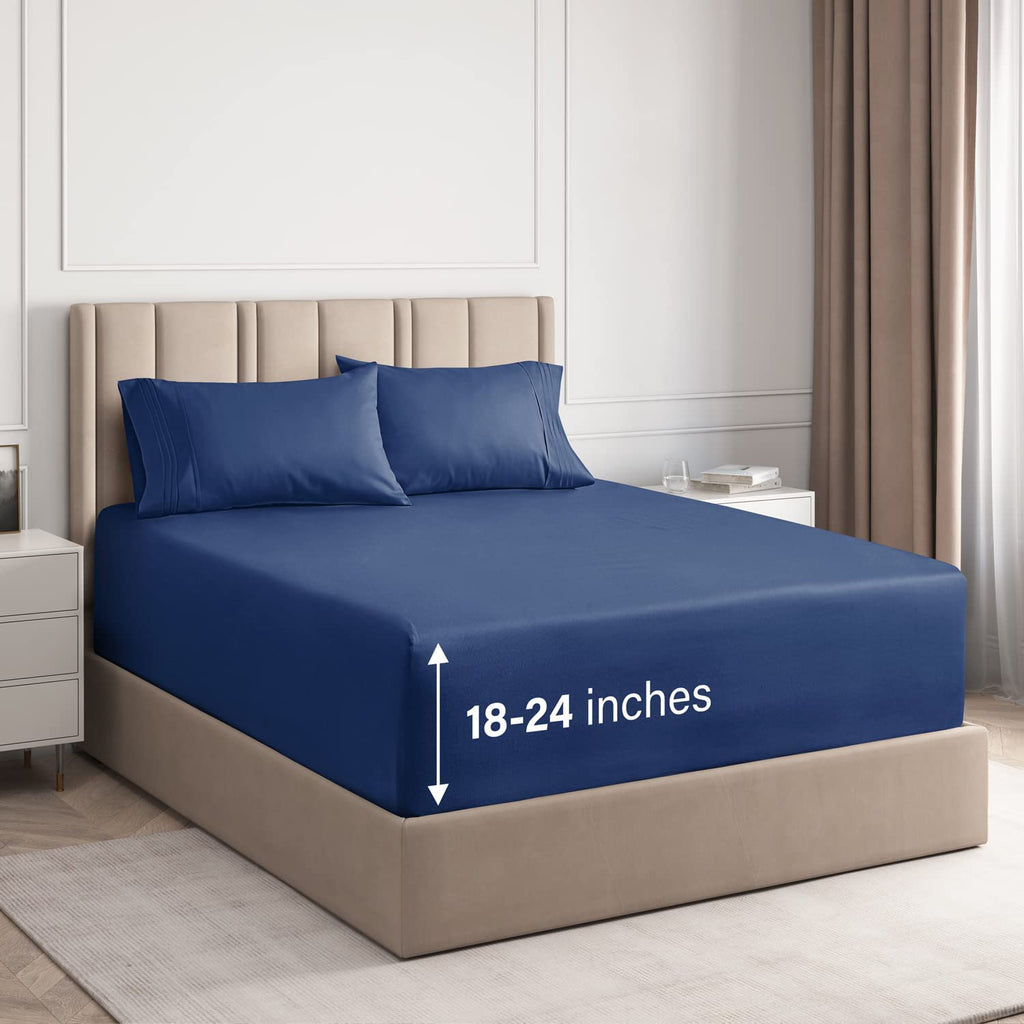 Cotton 400 Thread Count 4 Piece Deep Pocket Sheet Set