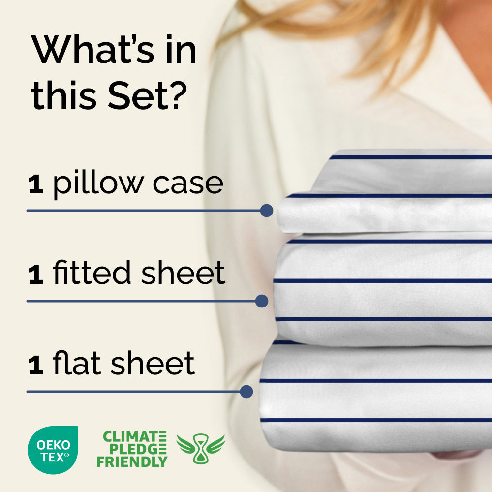 4 Piece Striped Sheet Set