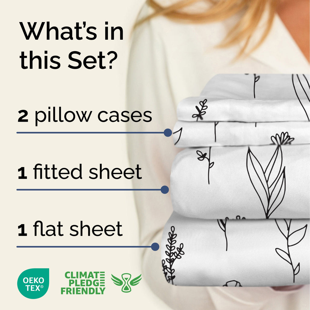 4 Piece Floral Sheet Set