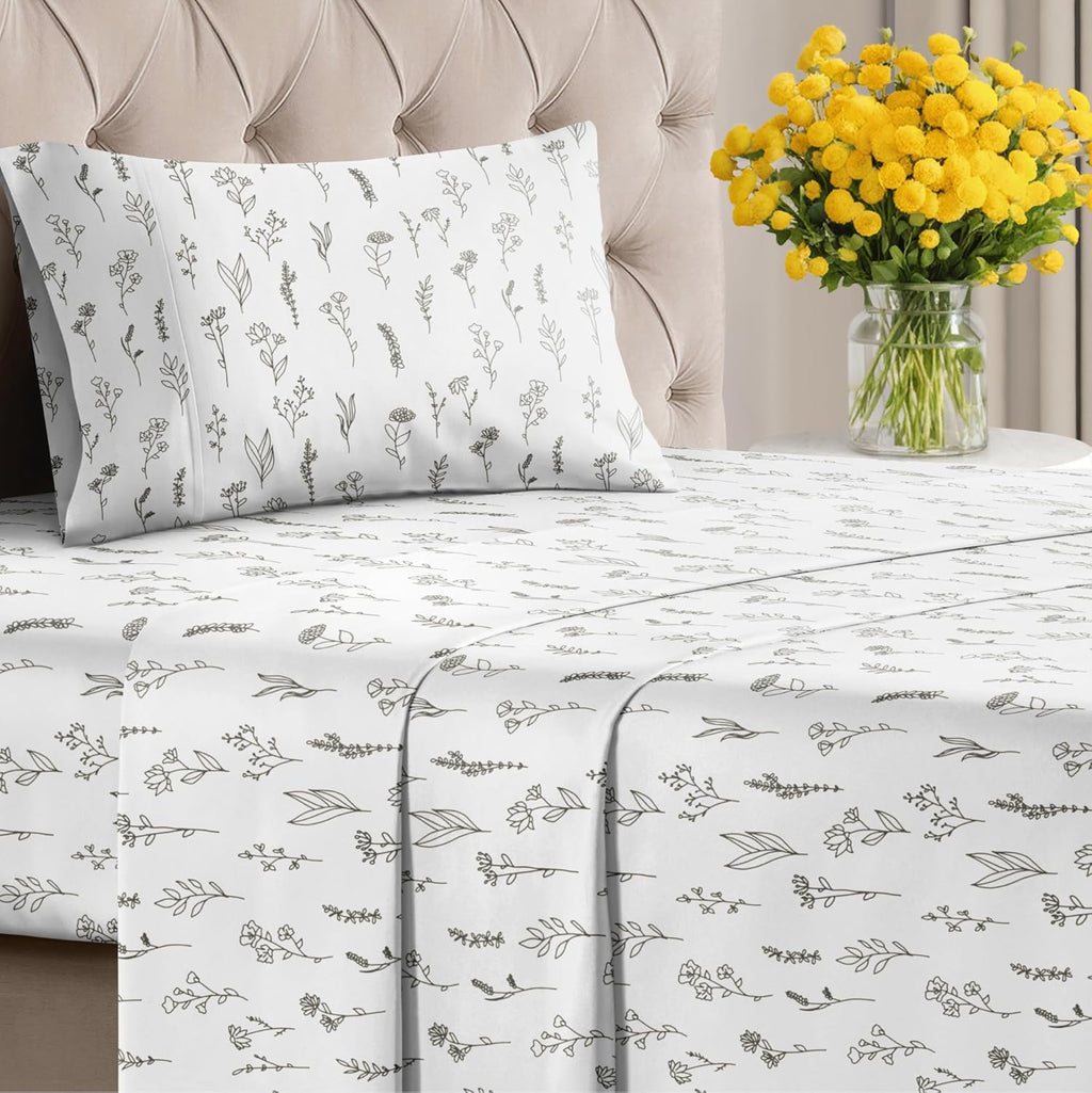 4 Piece Floral Sheet Set