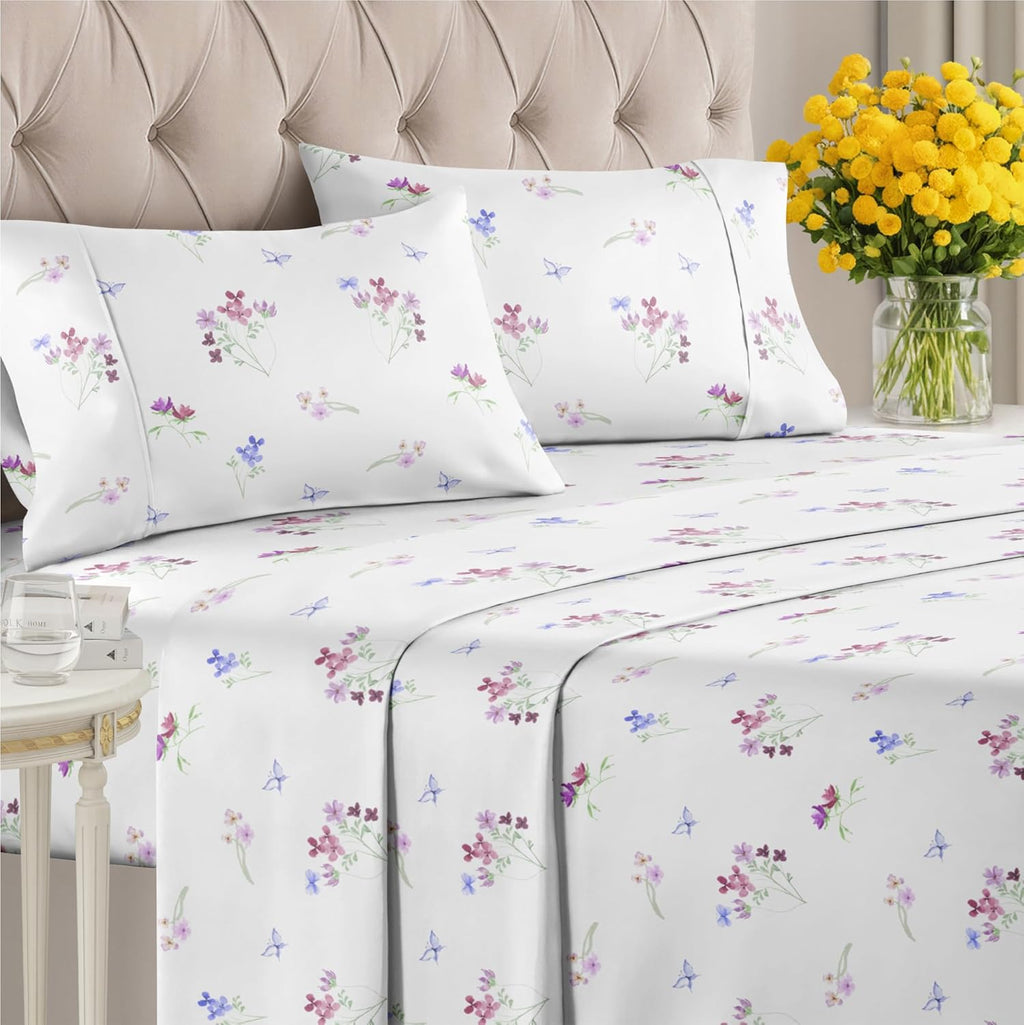4 Piece Floral Sheet Set