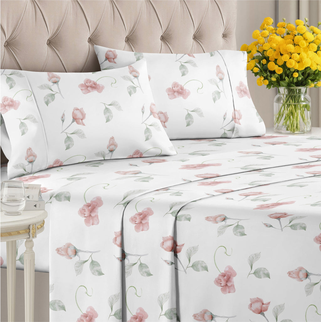 4 Piece Floral Sheet Set