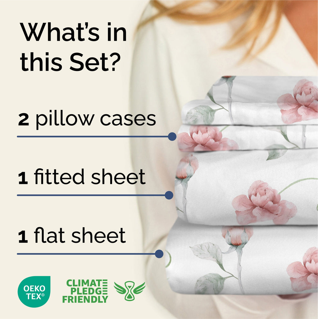 4 Piece Floral Sheet Set