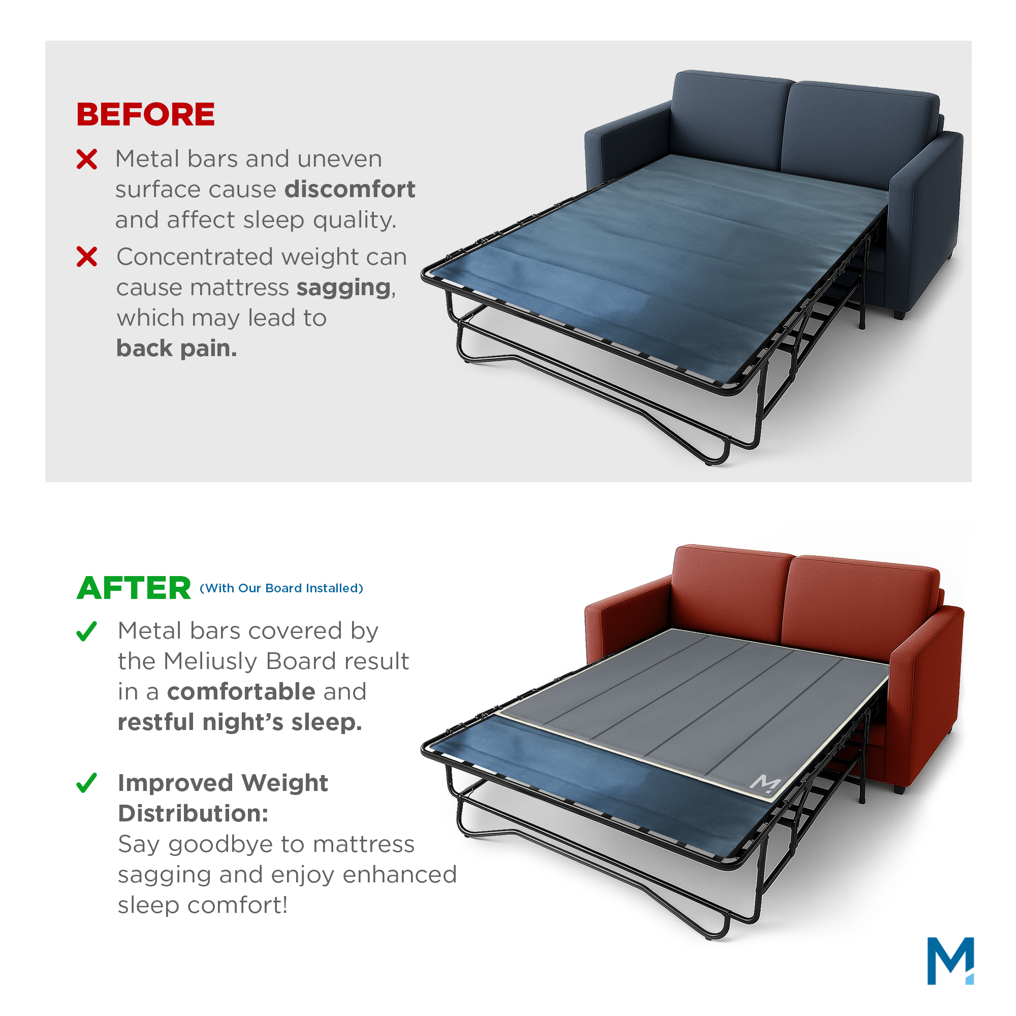 SleeperSaver™ Lite — Lightweight Sofa Bed Support Board