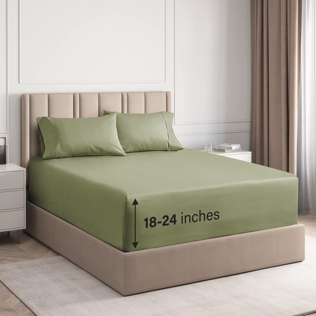 Cotton 400 Thread Count 4 Piece Deep Pocket Sheet Set