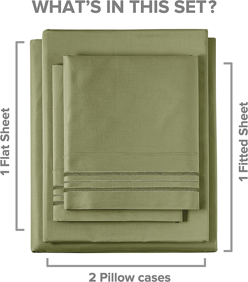 Cotton 400 Thread Count 4 Piece Deep Pocket Sheet Set