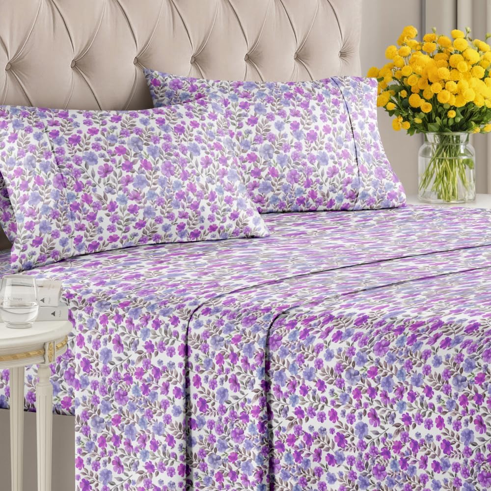 4 Piece Floral Sheet Set