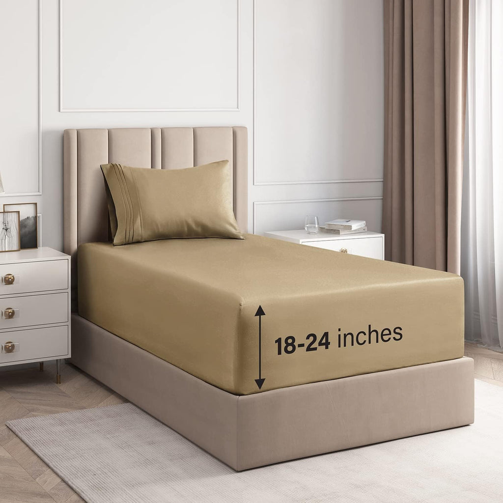 Cotton 400 Thread Count 4 Piece Deep Pocket Sheet Set