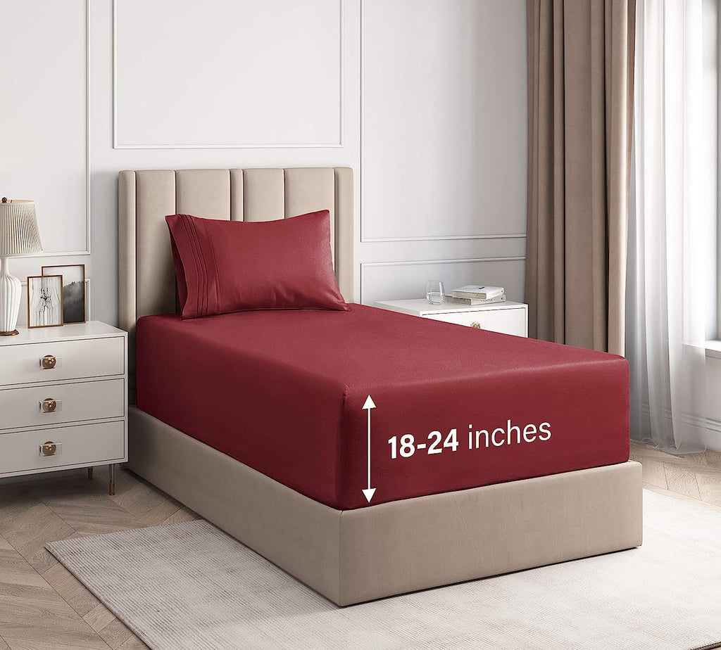 Cotton 400 Thread Count 4 Piece Deep Pocket Sheet Set