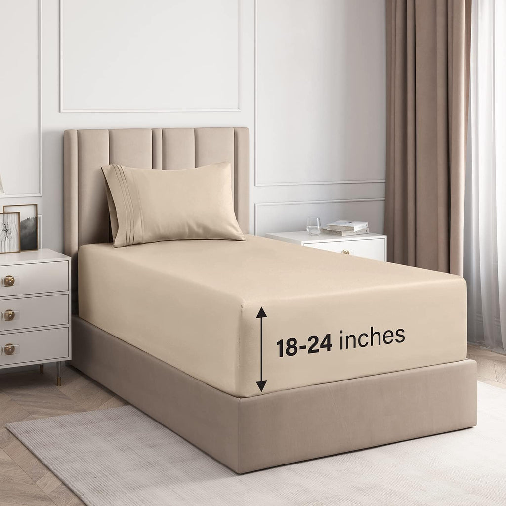 Cotton 400 Thread Count 4 Piece Deep Pocket Sheet Set