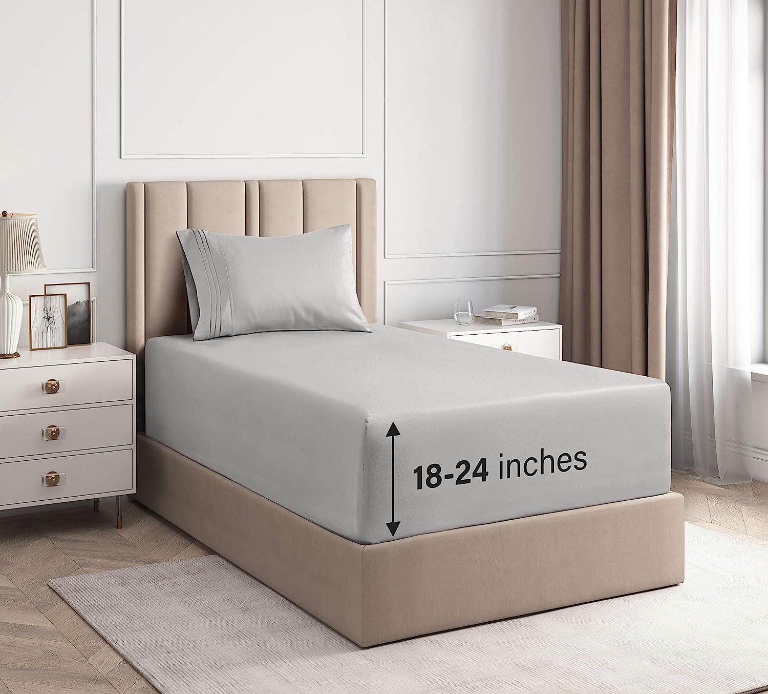Cotton 400 Thread Count 4 Piece Deep Pocket Sheet Set