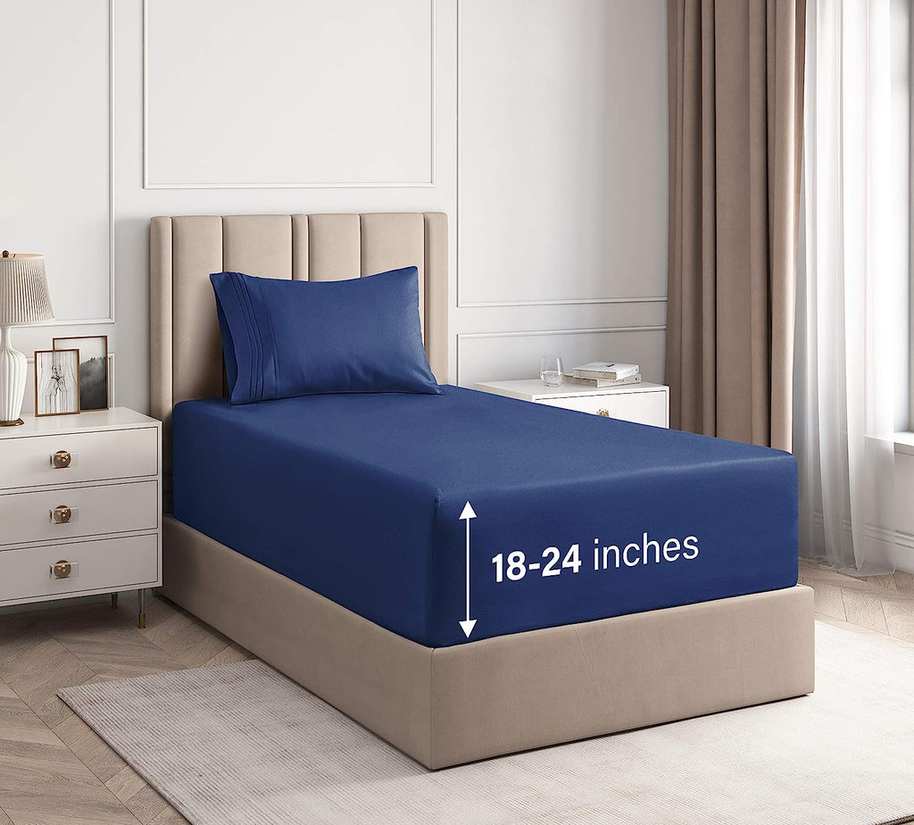 Cotton 400 Thread Count 4 Piece Deep Pocket Sheet Set
