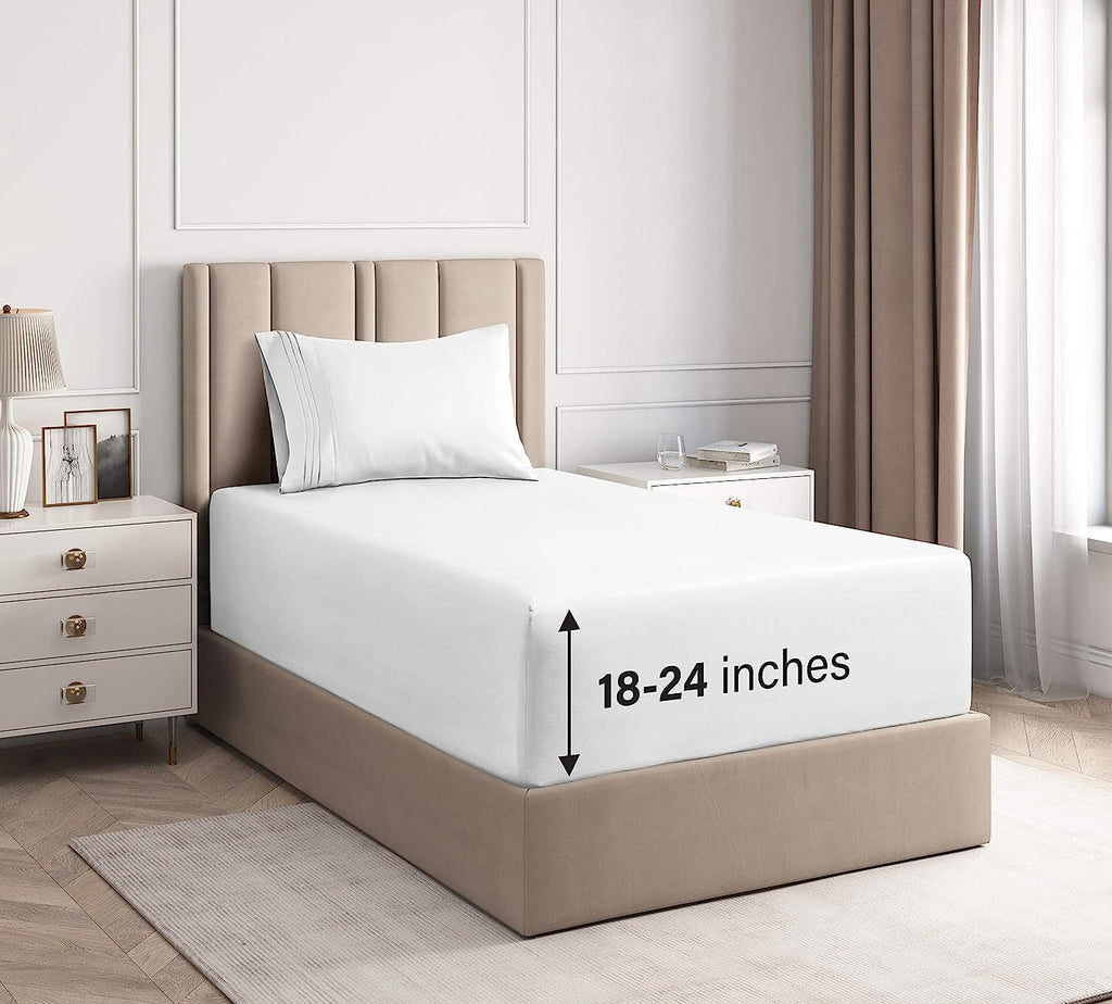 Cotton 400 Thread Count 4 Piece Deep Pocket Sheet Set