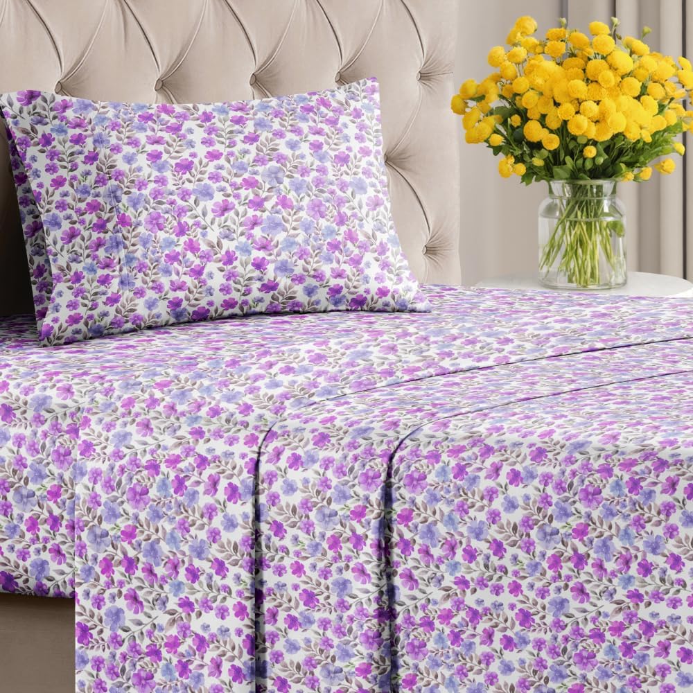 4 Piece Floral Sheet Set