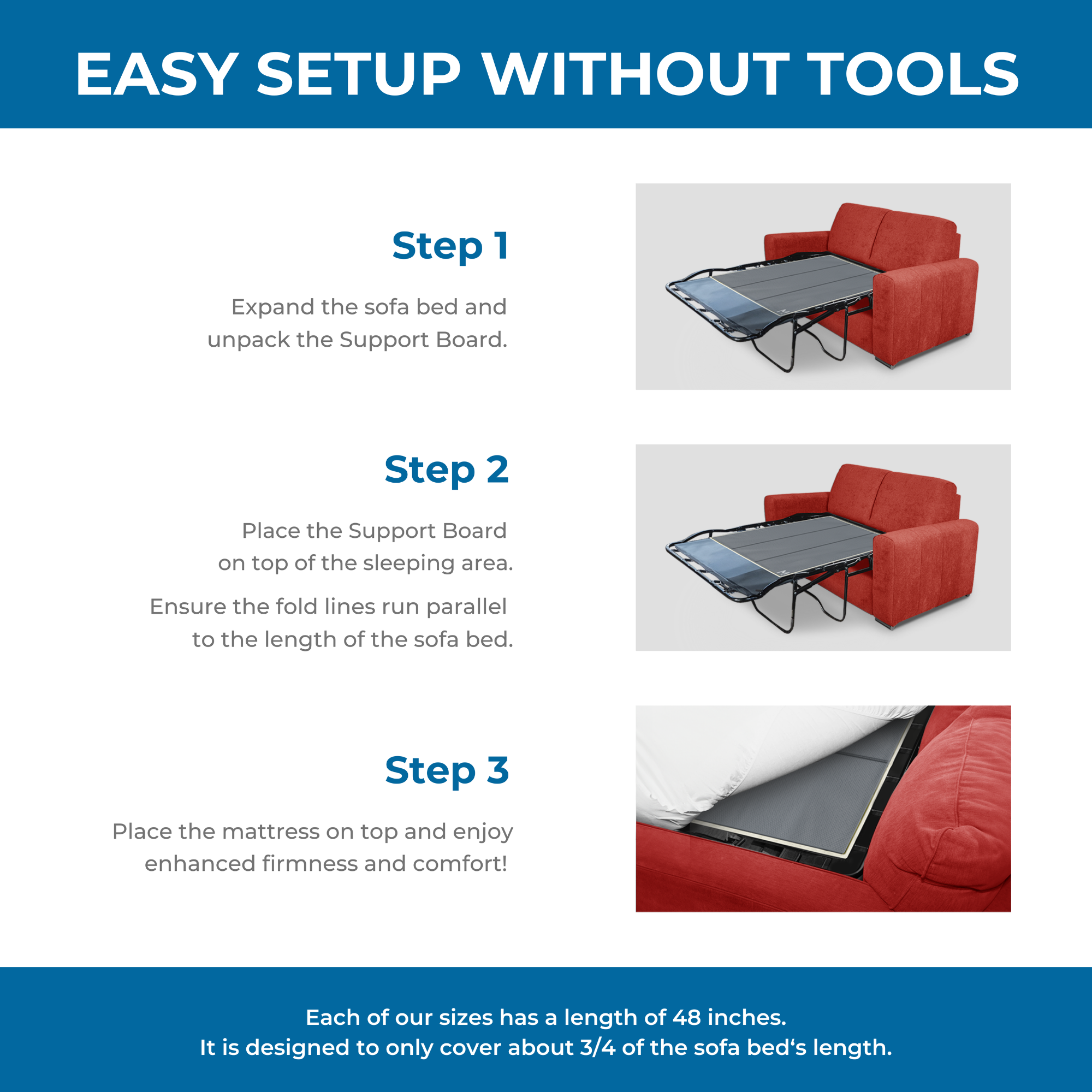 SleeperSaver™ Lite — Lightweight Sofa Bed Support Board