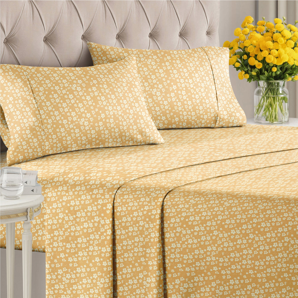 4 Piece Floral Sheet Set