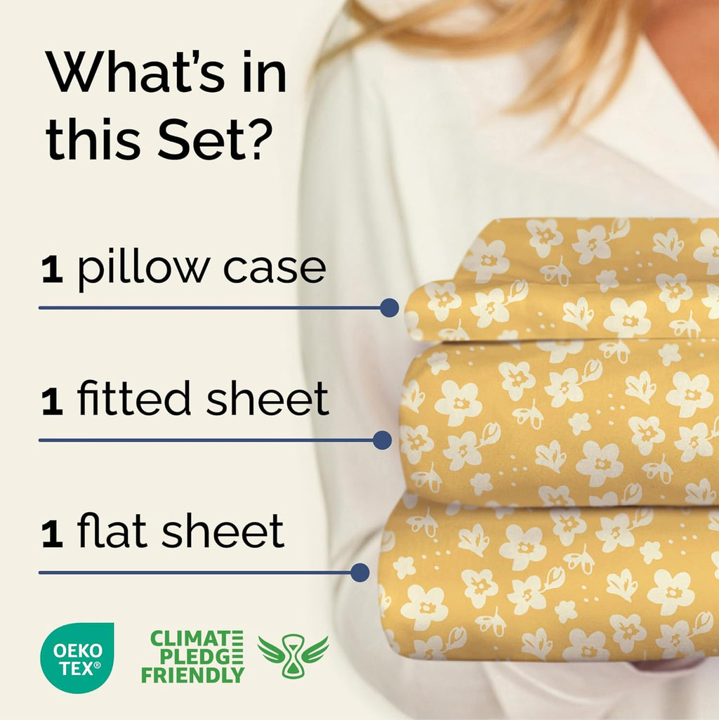 4 Piece Floral Sheet Set