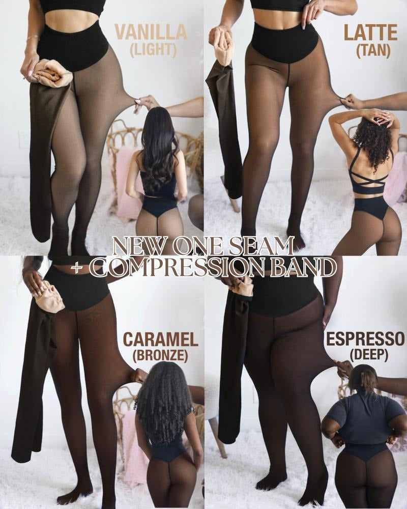 BOGO🔥One-Seam Fleece Lined Tights with Compression Band