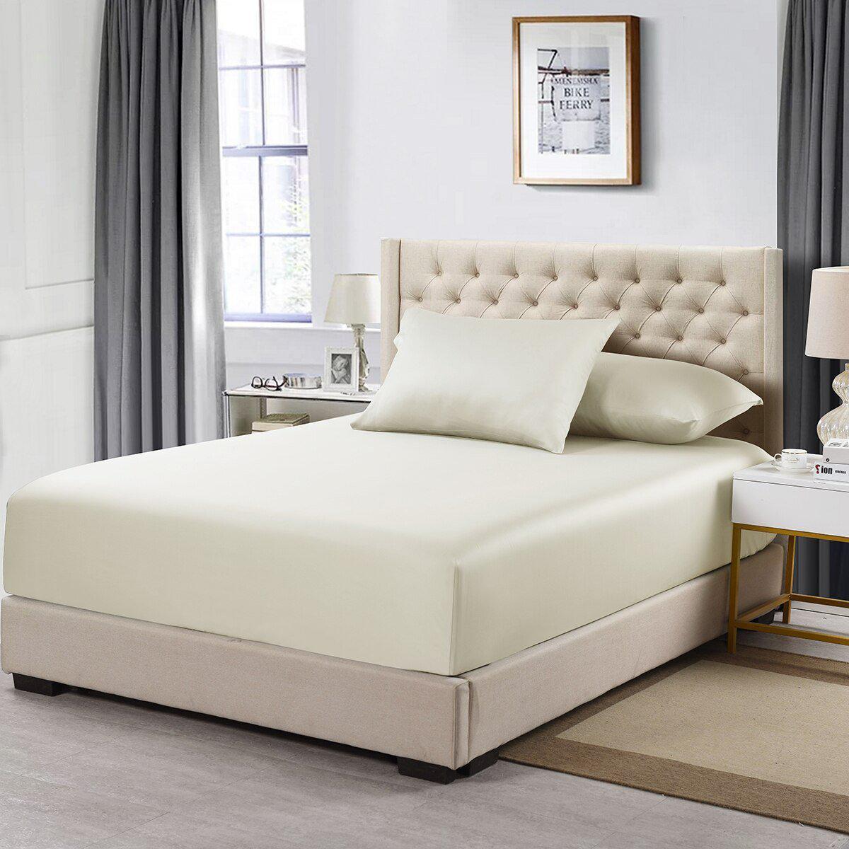 Cotton Fitted Sheet Only (11-16 inches) - Solid 600 Thread Count