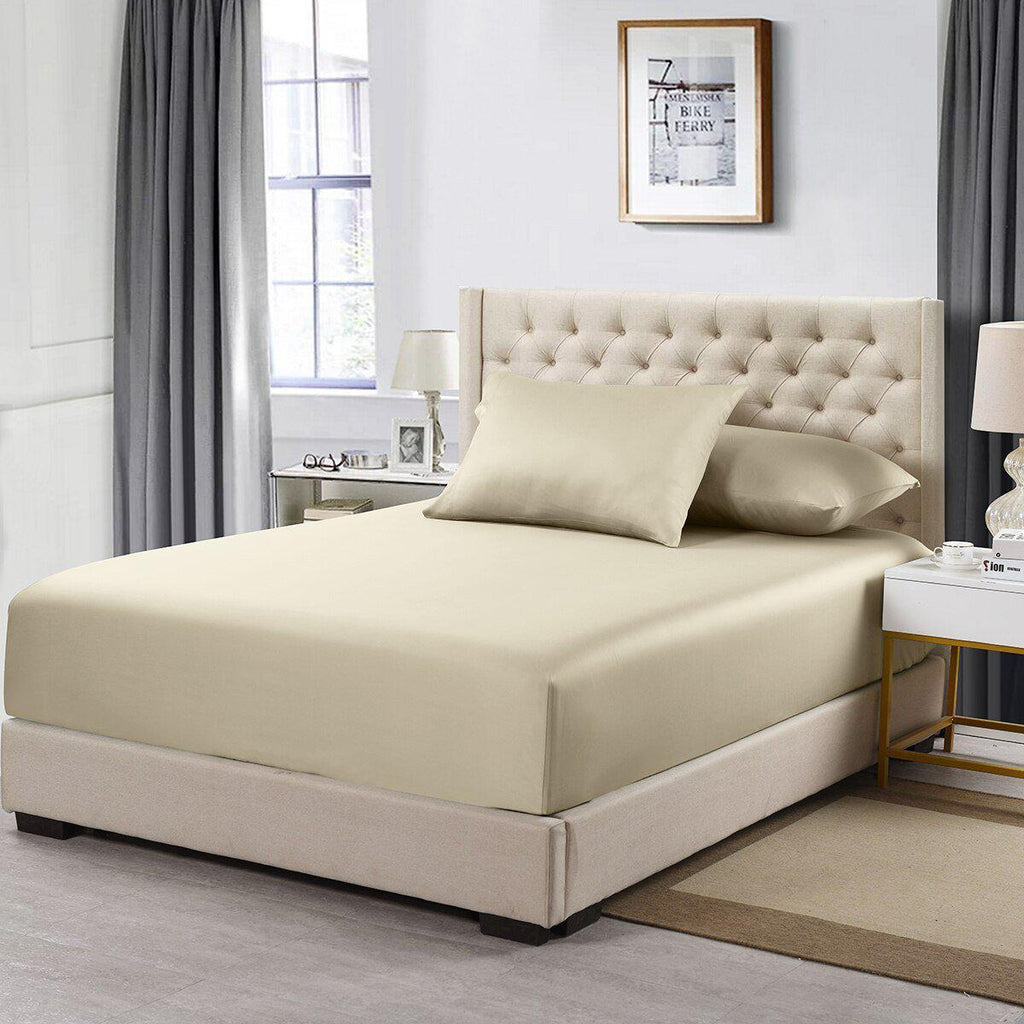 Cotton Fitted Sheet Only (11-16 inches) - Solid 600 Thread Count