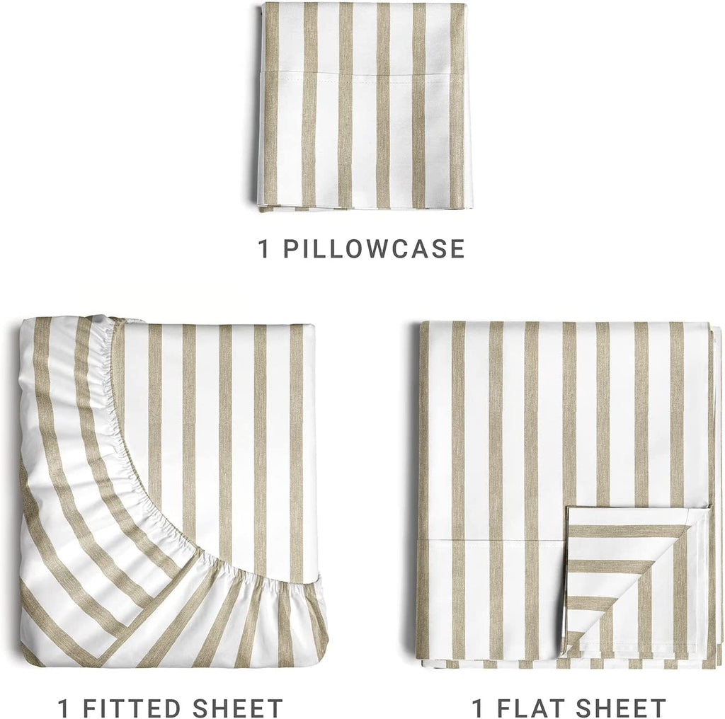 4 Piece Striped Sheet Set