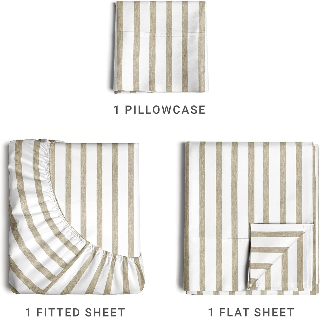 4 Piece Striped Sheet Set