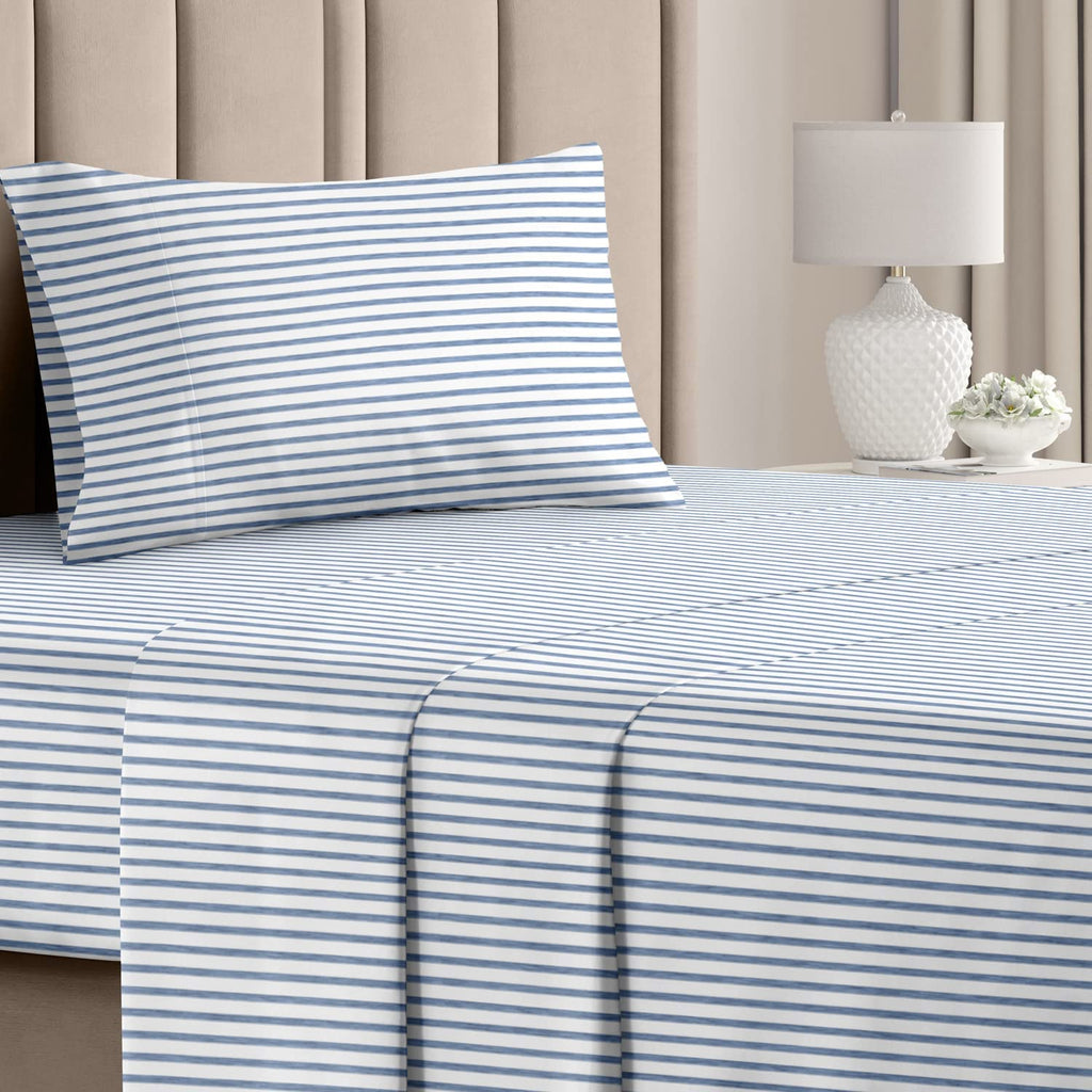 4 Piece Striped Sheet Set