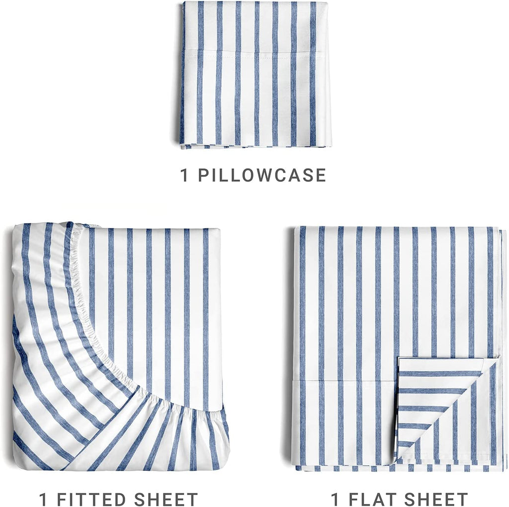 4 Piece Striped Sheet Set