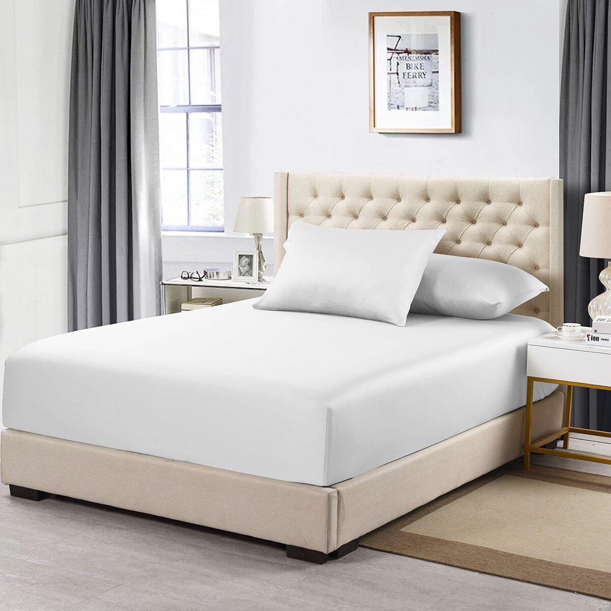 Cotton Fitted Sheet Only (11-16 inches) - Solid 600 Thread Count